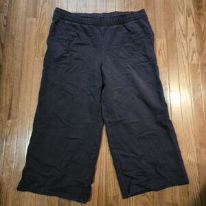 Athleta Black Wide-Leg Track Pants